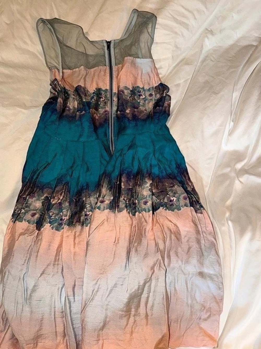 Floral Mini Dress in Blue & Pink Like New